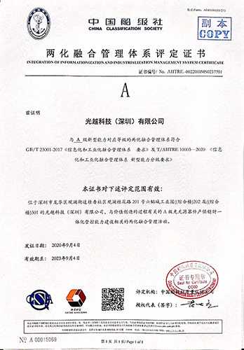 Integration of Info & Ind Management System Cert